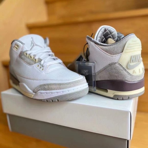 Jordan Other - Jordan 3 generation rice white co-branded basketball shoes